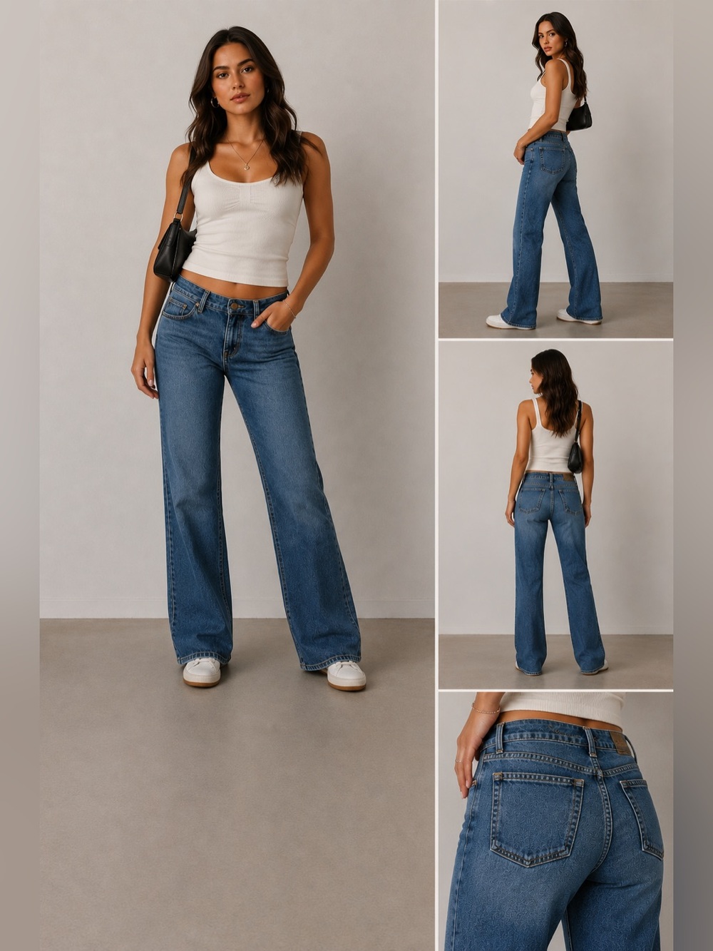 Caslon Low Rise Relaxed Flare Jeans Medium Wash Denim‎